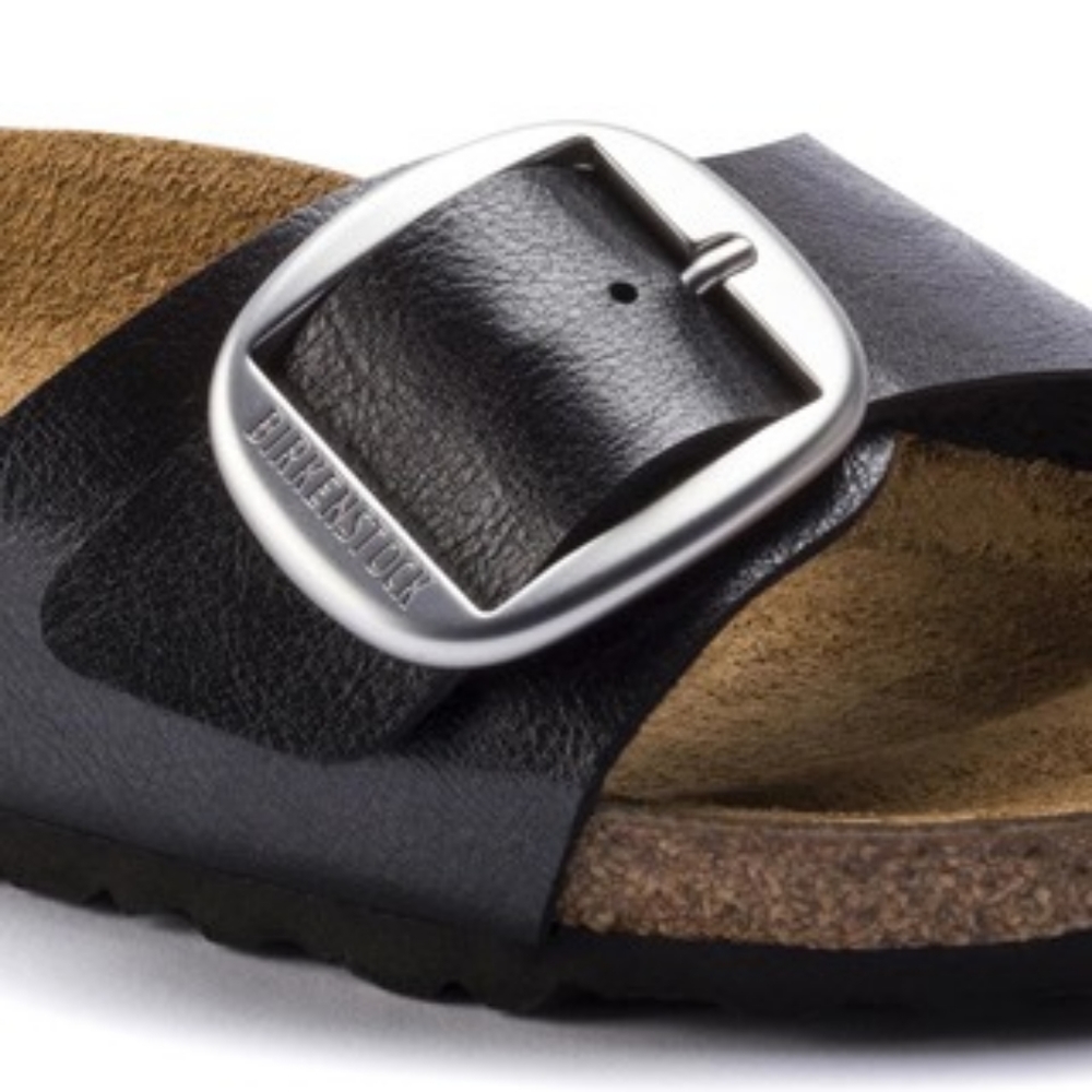 Birkenstock Madrid Black Licorice Narrow Width Slide Sandals - Picture 6 of 7